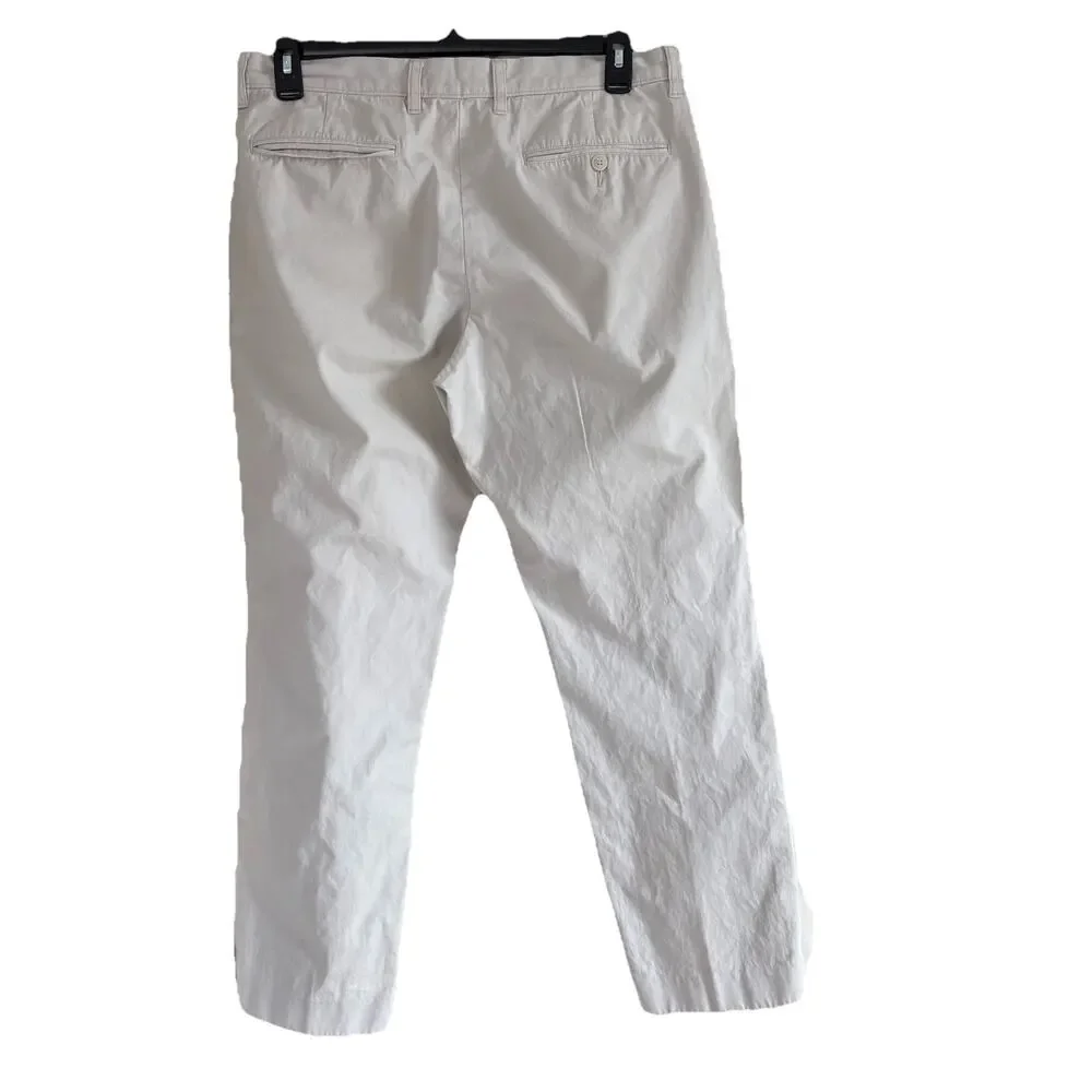 J.Crew Classic Fit Straight Leg Light Beige Chino Pants 34x32 Cotton Twill